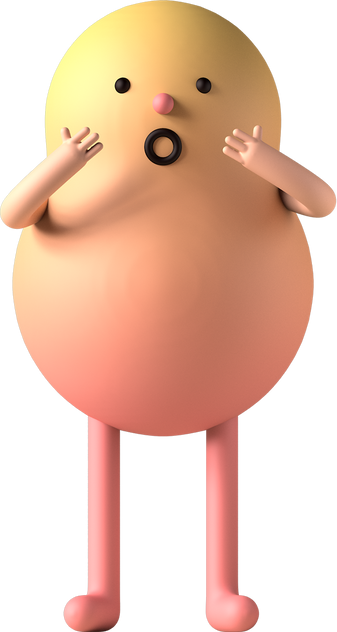 Shocked Blob 3d Character Illustration