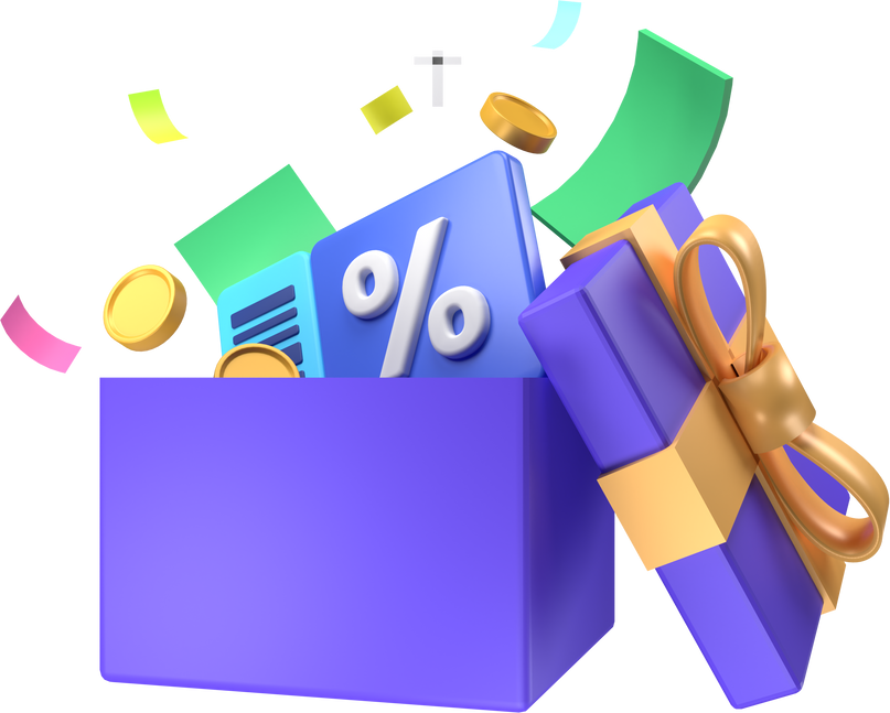 Voucher discount promotion 3D illustration